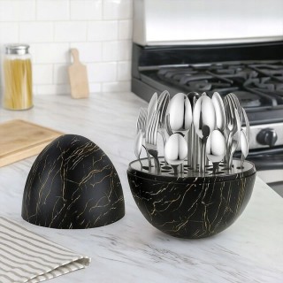 Rosa Bella Σετ μαχαιροπήρουνων 24 τεμαχίων από ανοξείδωτο ατσάλι σε... Rosa Bella Σετ μαχαιροπήρουνων 24 τεμαχίων από ανοξείδωτο ατσάλι σε...