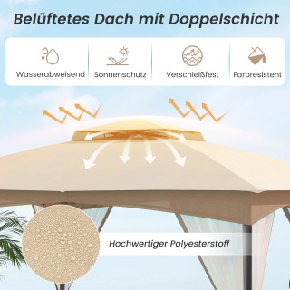 Costway Αναδιπλούμενο Περίπτερο 3 x 3,6 m με Σάκους Άμμου & Κουνουπ...