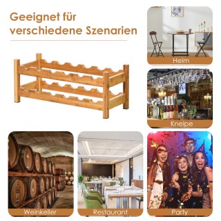 Costway Ράφι Κρασιών από Μπαμπού για 12 Φιάλες - Στιβαρό & Κομψό Σ... Costway Ράφι Κρασιών από Μπαμπού για 12 Φιάλες - Στιβαρό & Κομψό Σ...