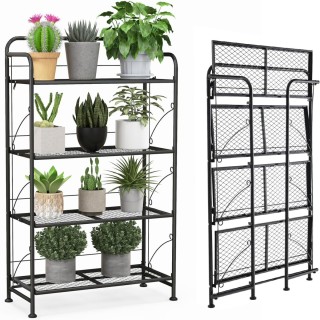 Costway Πτυσσόμενη Ραφιέρα Φυτών 4 Επιπέδων από Ανθεκτικό Μέταλλο ... Costway Πτυσσόμενη Ραφιέρα Φυτών 4 Επιπέδων από Ανθεκτικό Μέταλλο ...