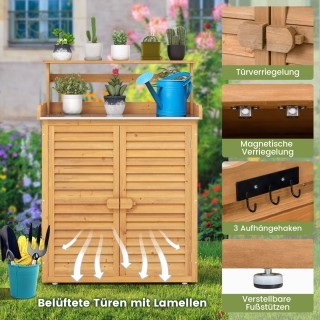 Costway  Τραπέζι φύτευσης με ντουλάπι, ανθεκτικό στις καιρικές συνθ...