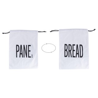 Villa dEste Home Διπλής Όψης Λευκή Βαμβακερή Τσάντα Ψωμιού με Σχοιν...