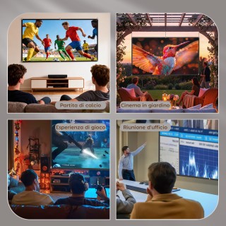 HOMCOM Οθόνη Προβολέα 100 16:9 HD 4K/8K, Πτυσσόμενη και Φορητή, Αντ...