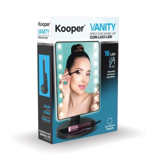 Kooper Καθρέφτης μακιγιάζ με 16 LED μπαταρίας 16x22 cm ρυθμιζόμενη ...