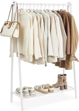 SONGMICS Ράγα Ρούχων με Ράφι Αποθήκευσης, Υψηλή Αντοχή 40kg, Διαστά...