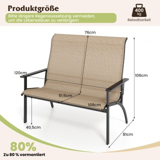 Costway Ανθεκτικός Διθέσιος Κήπου με Ψηλή Πλάτη και Μπράτσα, 120 x ... Costway Ανθεκτικός Διθέσιος Κήπου με Ψηλή Πλάτη και Μπράτσα, 120 x ...