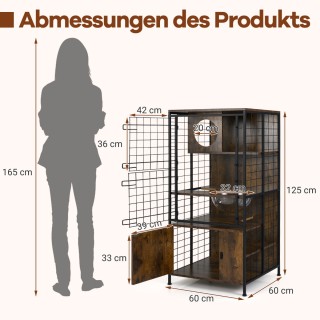 Costway Πολυώροφος Γατοκλουβί Με Μεταλλικό Πλαίσιο και Τρυπητές Θήκ...