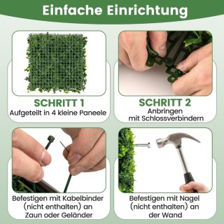 Costway Πανέλ Τεχνητού Γρασιδιού με UV Προστασία και Ρεαλιστική Εμφ... Costway Πανέλ Τεχνητού Γρασιδιού με UV Προστασία και Ρεαλιστική Εμφ...