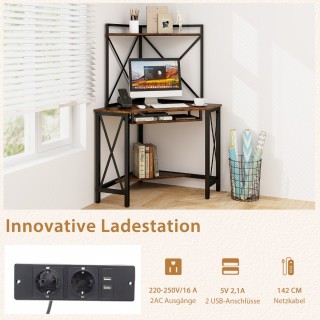 Costway Γωνιακό Γραφείο με Ενσωματωμένο Ντουλάπι και Σταθμό Φόρτισ... Costway Γωνιακό Γραφείο με Ενσωματωμένο Ντουλάπι και Σταθμό Φόρτισ...