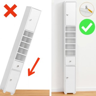 BAKAJI  Ντουλάπι Μπάνιου με 2 Πόρτες και 1 Συρτάρι Λευκό Ντουλάπι 2...