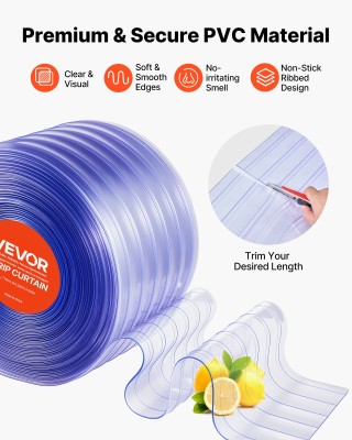 VEVOR Διάφανη Ριγωτή Πλαστική Κουρτίνα Πόρτας για Ψυγεία και Αποθήκ... VEVOR Διάφανη Ριγωτή Πλαστική Κουρτίνα Πόρτας για Ψυγεία και Αποθήκ...