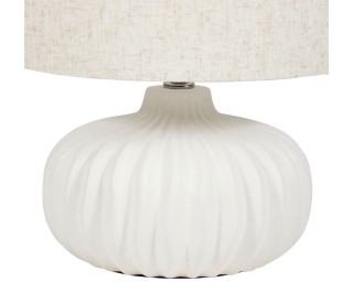 Ostaria Λάμπα Κεραμική Υφασμάτινη Julia Μπεζ Και Λευκή -36742