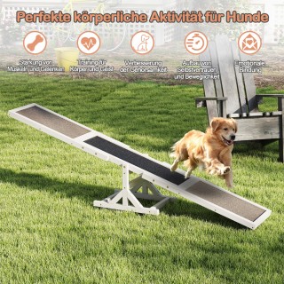 Costway  Ξύλινη Τραμπάλα Ευκινησίας για Σκύλους - Εξωτερικό Παιχνίδ...