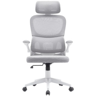 BAKAJI  Καρέκλα Γραφείου από Ύφασμα Αντιιδρωτικό Ανοιχτό Γκρι και Λ...