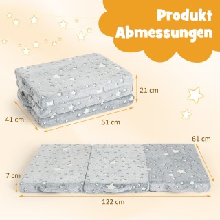 Costway  Πτυσσόμενο φωτεινό ταξιδιωτικό στρώμα 60 x 120 x 10 εκ. Γκ...