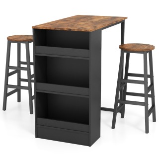 Σετ Μπαρ Βιομηχανικού Στυλ με Τραπέζι και 2 Σκαμπό 91,5 x 49 x 91,5...