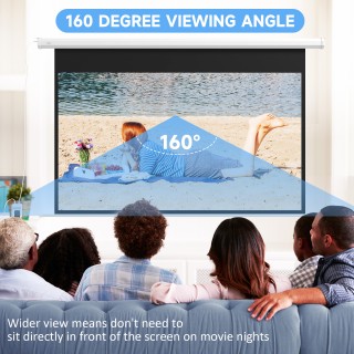 Κάλυμμα Προβολέα HOMCOM 84 16:9 Μηχανοκίνητο με Τηλεχειριστήριο, 21...