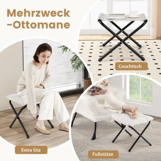 Costway Πολυθρόνα Χαλάρωσης με Μπράτσα, Πλαϊνή Τσέπη, Υποπόδιο & Σκ...