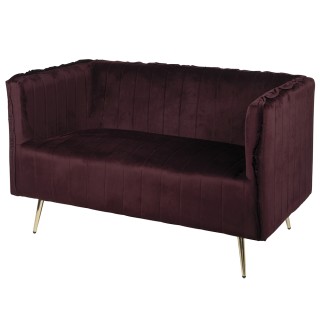 Galileo Διθέσιος vintage καναπές σε χρώμα δαμάσκηνου 126x75x82 εκ μ...