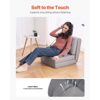 VEVOR Πτυσσόμενη Καρέκλα Δαπέδου με 5 Θέσεις Γκρι DBYZDCKWFS00JUGS1V0