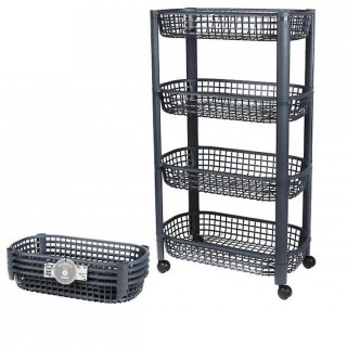 Καρότσι Κουζίνας 4 Επιπέδων 46.5 x 26 x 78.8 cm Γκρι Σκούρο Urban L... Καρότσι Κουζίνας 4 Επιπέδων 46.5 x 26 x 78.8 cm Γκρι Σκούρο Urban L...