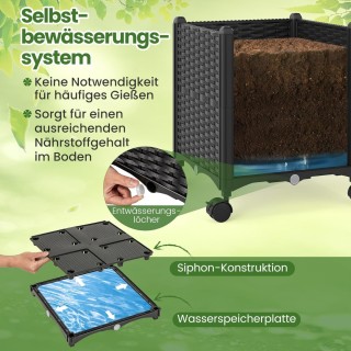 Costway Ρυθμιζόμενη Κινητή Ζαρντινιέρα με Οβελίσκο Κήπου GT4402