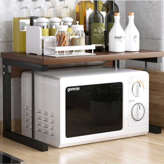 BAKAJI Ράφι Κουζίνας Ξύλο Καρυδιάς Μεταλλική Ραφιέρα για Φούρνο Μικ... BAKAJI Ράφι Κουζίνας Ξύλο Καρυδιάς Μεταλλική Ραφιέρα για Φούρνο Μικ...