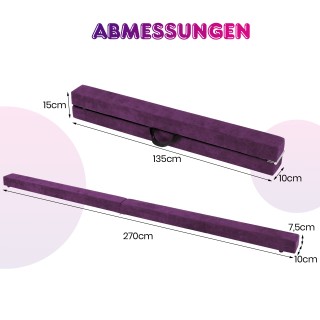 Costway 270 εκ Πτυσσόμενη Ισορροπιστική Δοκός για Παιδιά, Γυμναστικ...