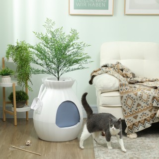 PawHut Λεκάνη για Γάτες Αντιοσμητική σε σχήμα Βάζου με Φτυαράκι, απ...