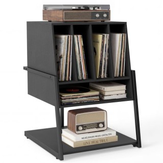 Costway Έπιπλο πικάπ με φαρδιά επιφάνεια και 4 διαχωριστικά για δίσ...