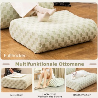 Costway  Πουφ με Υποπόδιο και Υψηλής Ελαστικότητας Σφουγγάρι σε Ζων...