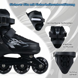 Costway Kinder παιδικά ρυθμιζόμενα inline πατίνια 4 μεγεθών με φωτι...