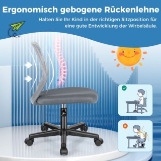 Παιδική καρέκλα γραφείου Χρώματος Γκρι COSTWAY CB10620GR Παιδική καρέκλα γραφείου Χρώματος Γκρι COSTWAY CB10620GR