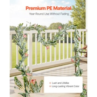 VEVOR 6.6 Πόδια Χριστουγεννιάτικο Γιρλάντα με Κληματσίδες, Μούρα, Φ...