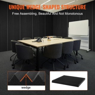 VEVOR  48 Ακουστικά Πάνελ Αφρού 30x30x2.5 εκ. με Αυτοκόλλητο για Το...