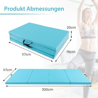 Costway Τετράπτυχη Πτυσσόμενη Γυμναστική Στρώση 300 x 117 x 5 cm FH... Costway Τετράπτυχη Πτυσσόμενη Γυμναστική Στρώση 300 x 117 x 5 cm FH...