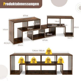 Ξύλινο Έπιπλο  για Τηλεοράσεις έως 65  Χρώματος Καφέ HV10438CF