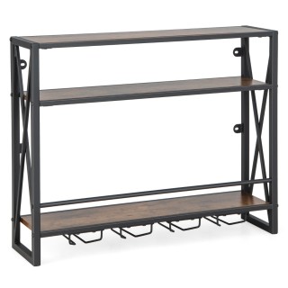 Costway Μεταλλική Ραφιέρα Κρασιού Με Γυαλοθήκη σε Βιομηχανικό Σχεδι... Costway Μεταλλική Ραφιέρα Κρασιού Με Γυαλοθήκη σε Βιομηχανικό Σχεδι...