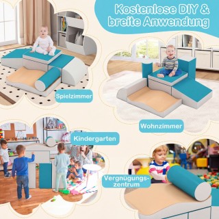 Costway 7τεμ Σετ Αφρώδους Οικοδομής - Μαλακά Κομμάτια για Σκαρφάλωμ...