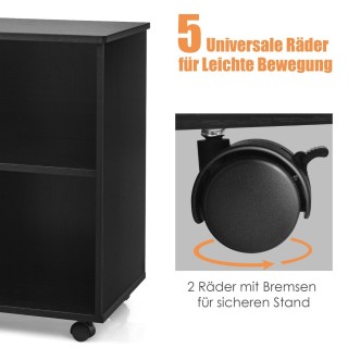 Costway Κινητό Αρχειοθήκη Γραφείου με 3 Συρτάρια και Ράφια από Ανθε...