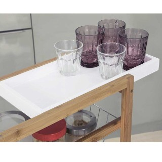 BAKAJI Καρότσι Κουζίνας Slim Εξοικονόμησης Χώρου Ξύλο Μπαμπού 4 Ρά... BAKAJI Καρότσι Κουζίνας Slim Εξοικονόμησης Χώρου Ξύλο Μπαμπού 4 Ρά...