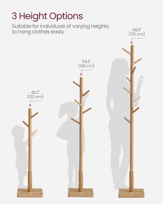 Κρεμάστρα Δαπέδου από Ξύλο Καουτσουκόδεντρου με Ρυθμιζόμενο Ύψος 30... Κρεμάστρα Δαπέδου από Ξύλο Καουτσουκόδεντρου με Ρυθμιζόμενο Ύψος 30...