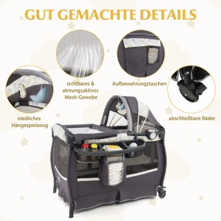 Costway 4-σε-1 Κέντρο Βρεφικής Φροντίδας με Κούνια, Κρεβατάκι, Αλλα... Costway 4-σε-1 Κέντρο Βρεφικής Φροντίδας με Κούνια, Κρεβατάκι, Αλλα...