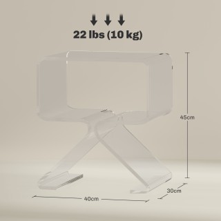 HOMCOM  Χαμηλό Γεωμετρικό Τραπέζι με 2 Επίπεδα από Ακρυλικό με Τριγ...