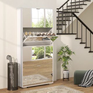 HOMCOM Συρταριέρα Παπουτσιών Εξοικονόμησης Χώρου Slim με Καθρέφτη κ... HOMCOM Συρταριέρα Παπουτσιών Εξοικονόμησης Χώρου Slim με Καθρέφτη κ...
