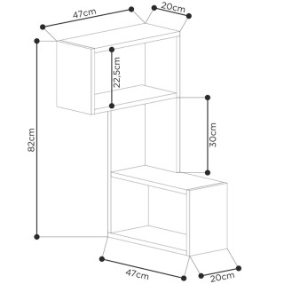 Shally Dogan Λευκή Γωνιακή Ραφιέρα Μοντέρνου Σχεδιασμού 02815306