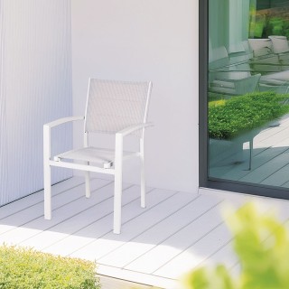 Galileo Καρέκλα εξωτερικού χώρου με μπράτσα από αλουμίνιο, PVC και ...