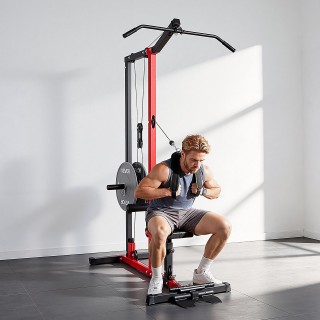 VEVOR Πολυμηχάνημα LAT Pull Down με ρυθμιζόμενο κάθισμα και ρολό αφ...