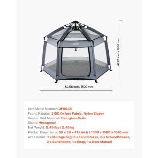 VEVOR Φορητό Παιδικό Πάρκο Εσωτερικού & Εξωτερικού Χώρου με Αντηλια... VEVOR Φορητό Παιδικό Πάρκο Εσωτερικού & Εξωτερικού Χώρου με Αντηλια...