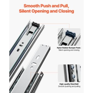 VEVOR Συρόμενοι Οδηγοί Ντουλαπιών Πλευρικής Τοποθέτησης 20 ιντσών 1...